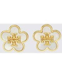 Tory Burch - Forget Me Not Mother Of Pearl Flower Stud Earrings - Lyst