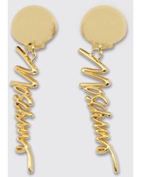 Moschino - Metal Earrings With Logo - Lyst