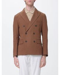 Paolo Pecora - Linen And Viscose Double-Breasted Blazer - Lyst