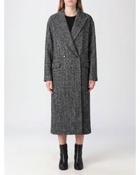 Tagliatore - Chevron Pattern Knee-Length Double-Breasted Wool-Blend Coat - Lyst
