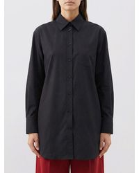 Sportmax - Nespola Pleated Cotton Blend Shirt - Lyst