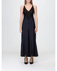 Hanita - Vestido Lencero Midi De Satén Con Inserciones De Encaje Y Tirantes Cruzados - Lyst