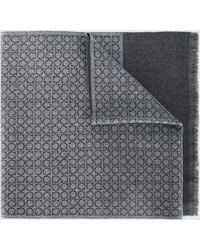 Ferragamo - Wool Scarf With Gancini Logo And Fringed Hem - Lyst