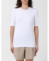 Brunello Cucinelli - Cotton T-Shirt With Nickel-Free Monile - Lyst