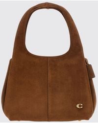 COACH - Lana Monogram Leather And Suede Shoulder Bag With Double Handle - Lyst