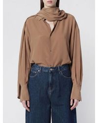 DARKPARK - Relaxed-Fit Silk Shirt With Scarf Collar And Dropped Shoulders - Lyst