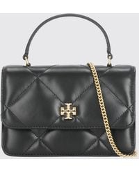Tory Burch - Kira Quilted Leather Mini Bag With Double T Logo And Chain Strap - Lyst