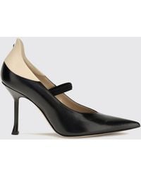 Fendi - Nude Bicolour Leather Mary Jane Pumps With Stiletto Heel - Lyst