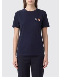 Maison Kitsuné - Maison Kitsun&Eacute Camisetas De Algodón Con Logo - Lyst