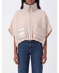 Herno - Short Wool And Cashmere Blend Cape With Funnel Neck And Zip Closure - Lyst