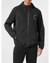 Philipp Plein - Technical Fabric Windbreaker Jacket With Hood And Back Logo - Lyst