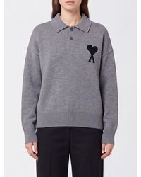 Ami Paris - Polo De Punto De Algodón De Manga Larga Con Logo Ami De Cœur - Lyst
