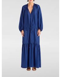 Momoní - Momon&Igrave Long Silk Tunic With Balloon Sleeves And V-Neck - Lyst