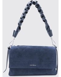 Coccinelle - Boheme Suede Shoulder Bag With Woven Handle - Lyst