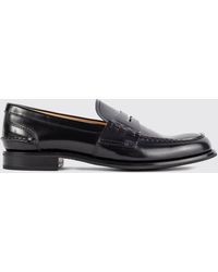 Church's - Brushed Leather Penny Loafers With Raised Apron Toe - Lyst