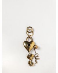 Chloé - Chlo&Eacute Heart-Shaped 14K-Plated Brass Keychain With Engraved Logo - Lyst
