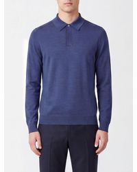 Paul Smith - Long-Sleeved Slim Fit Merino Wool Knit Polo Shirt - Lyst