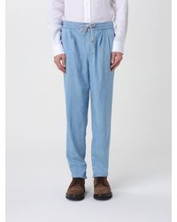 Brunello Cucinelli - Cotton Drawstring Trousers - Lyst
