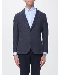 Manuel Ritz - Single-Breasted Cotton Blend Blazer With Patch Pockets - Lyst