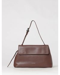 Coccinelle - Flared Grained Leather Shoulder Bag With Magnetic Closure - Lyst