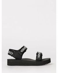 Versace Jeans Couture - Fabric Sandals With Printed Logo - Lyst