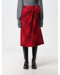 Burberry - Check Wool Skirt - Women's - Buffalo Horn/wool - Lyst