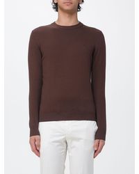 Brooksfield - Cotton Crew Neck Sweater With Logo - Lyst