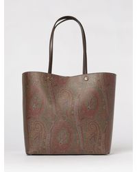 Etro - Arnica Coated Cotton Shopper Bag With Paisley Jacquard - Lyst
