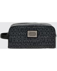 Dolce & Gabbana - Beauty case in cotone con logo jacquard all over - Lyst