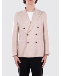 Tagliatore - Double Breasted Cotton Blend Blazer - Lyst