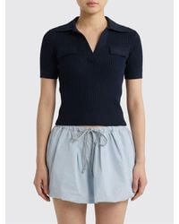 Patou - Ribbed Cotton Knit Polo Shirt - Lyst