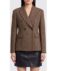 Brunello Cucinelli - Blazer De Doble Botonadura En Mezcla De Lana Con Cuello De Solapa Y Bolsillos Con Solapa - Lyst