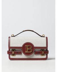 Balmain - B-buzz Bag In Canvas And Leather - Lyst