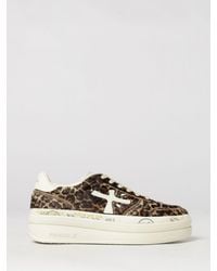 Premiata - Micol Animal Print Pony Hair Platform Trainers With Logo - Lyst