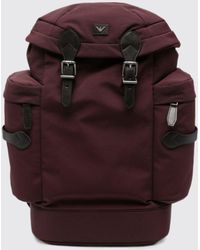 Emporio Armani - Large Nylon Backpack With Flap And Eagle Logo Buckles - Lyst