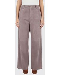 Max Mara - Suede Leather Trousers - Lyst