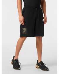 Philipp Plein - Cotton Jersey Jogging Shorts With Printed Logo And Drawstring Waist - Lyst