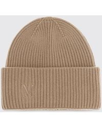 Max Mara - Ribbed Wool Beanie Hat With Jacquard Logo And Cuff - Lyst