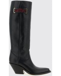 Chloé - Chlo&Eacute Knee-High Calfskin Cowboy Boots With Flared Heel - Lyst