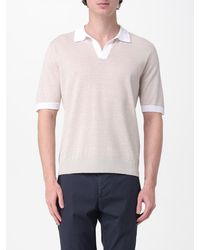 Eleventy - Linen And Cotton Polo Shirt - Lyst