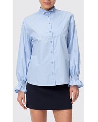 Twinset - Cotton Poplin Shirt With Dropped Shoulders And Wing Collar - Lyst