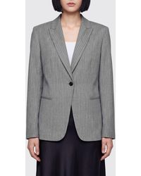 Alberta Ferretti - Single-Breasted Chevron Wool Blend Blazer - Lyst