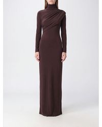 Courreges - Courr&Egrave	Ges Draped High-Neck Long Evening Gown - Lyst