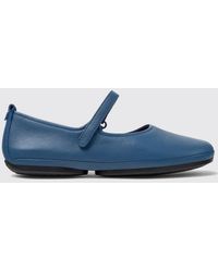 Camper - Right Nina Calfskin Mary Jane Flats With Velcro Strap And Round Toe - Lyst