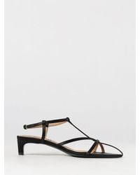 Jil Sander - Cage Satin Low-Heeled Sandals With Ankle Strap - Lyst