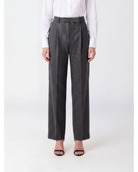 Self-Portrait - Wool High-Waisted Wide-Leg Tailored Trousers With Darts - Lyst