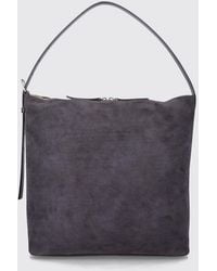 A.P.C. - Large Vera Suede Shoulder Bag With Adjustable Handle And Zip Closure - Lyst