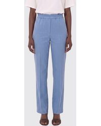 Orian - Pantalon Droit À Fines Rayures Taille Haute Avec Ceinture Élastique - Lyst