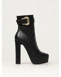Versace - Hurley Black Platform Heeled Ankle Boots - Lyst
