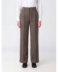 PT Torino - Prince Of Wales Check Wool Wide-Leg Trousers With High-Waist Pleats - Lyst